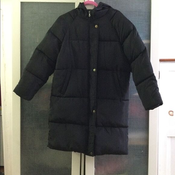 Shein 0X black coat puffer w hood - Picture 2 of 8